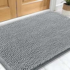 Muddy Mat® AS-SEEN-ON-TV Highly Absorbent Microfiber Door Mat and Pet Rug, Non Slip Thick Washable Area and Bath Mat Soft Chenille for Kitchen Bathroom Bedroom Indoor and Outdoor - Baby Blue 19"X30"