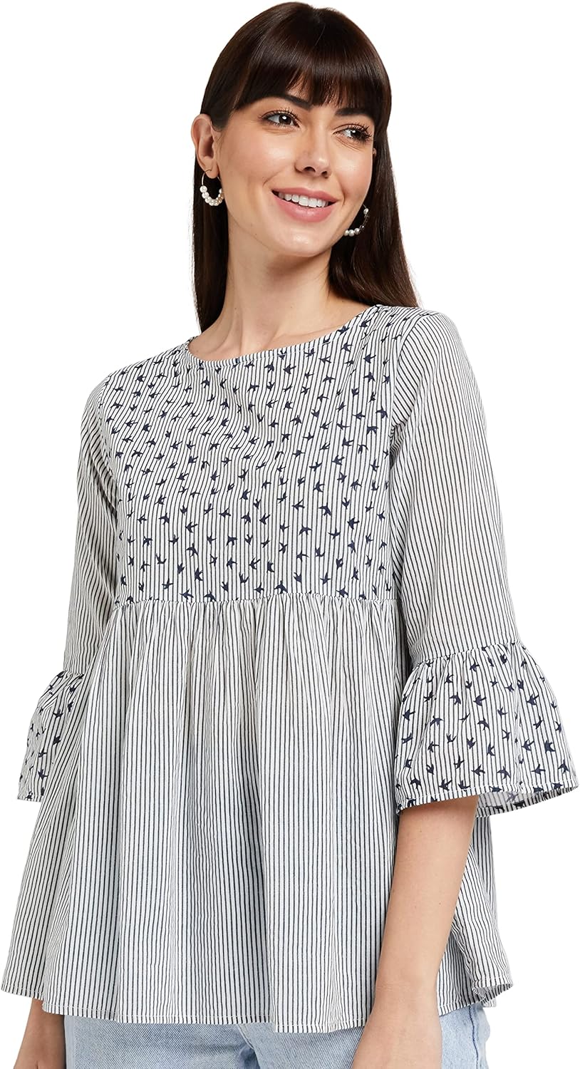 Styleville.in Women’s Striped Regular Fit Top
