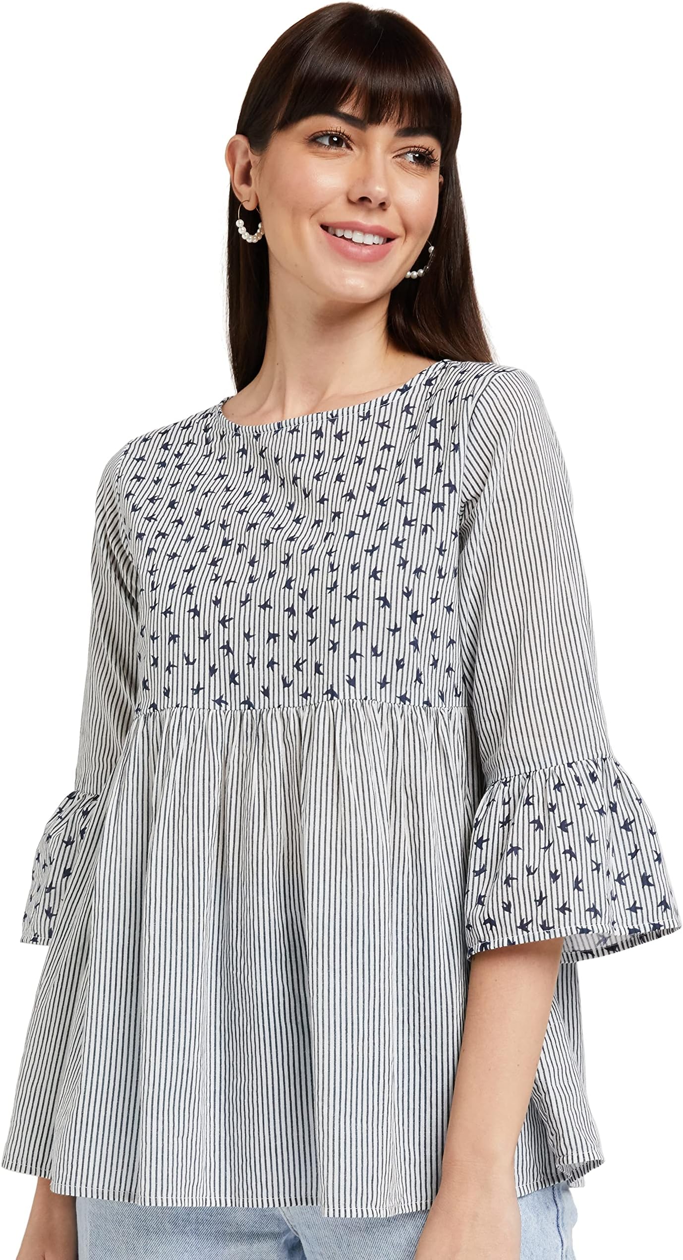 styleville.inWomen's Striped Regular Fit Top