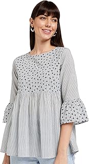 Styleville.in Women's Striped Regular Fit Top