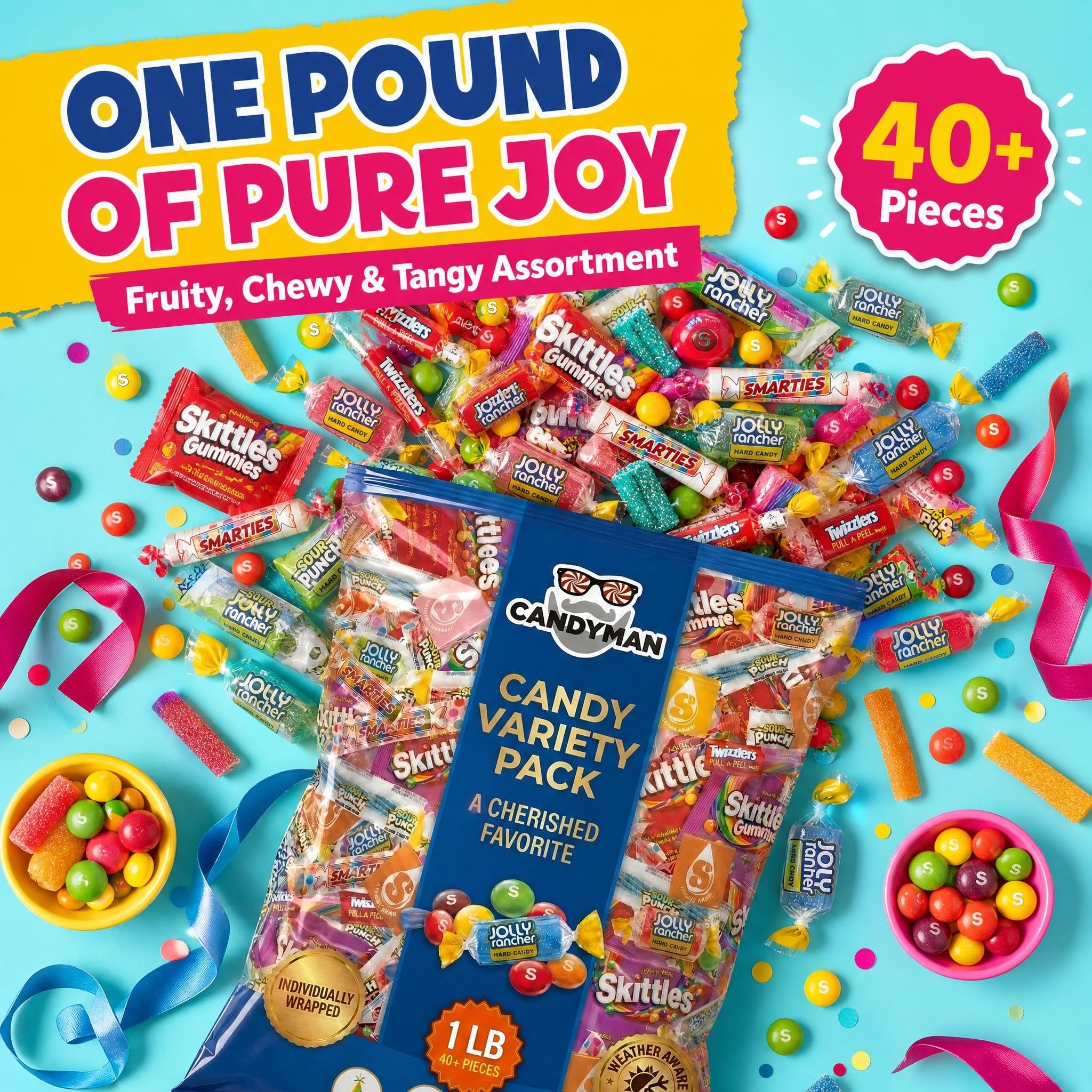 Amazon.com : CANDYMAN Assorted Bulk Candy Variety Pack, 1 lb