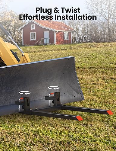 Miniatura 4 de KYBOLT Abrazadera resistente de 4000 libras de 60 pulgadas en horquillas de palet con barra estabilizadora ajustable para cargador de cucharones de