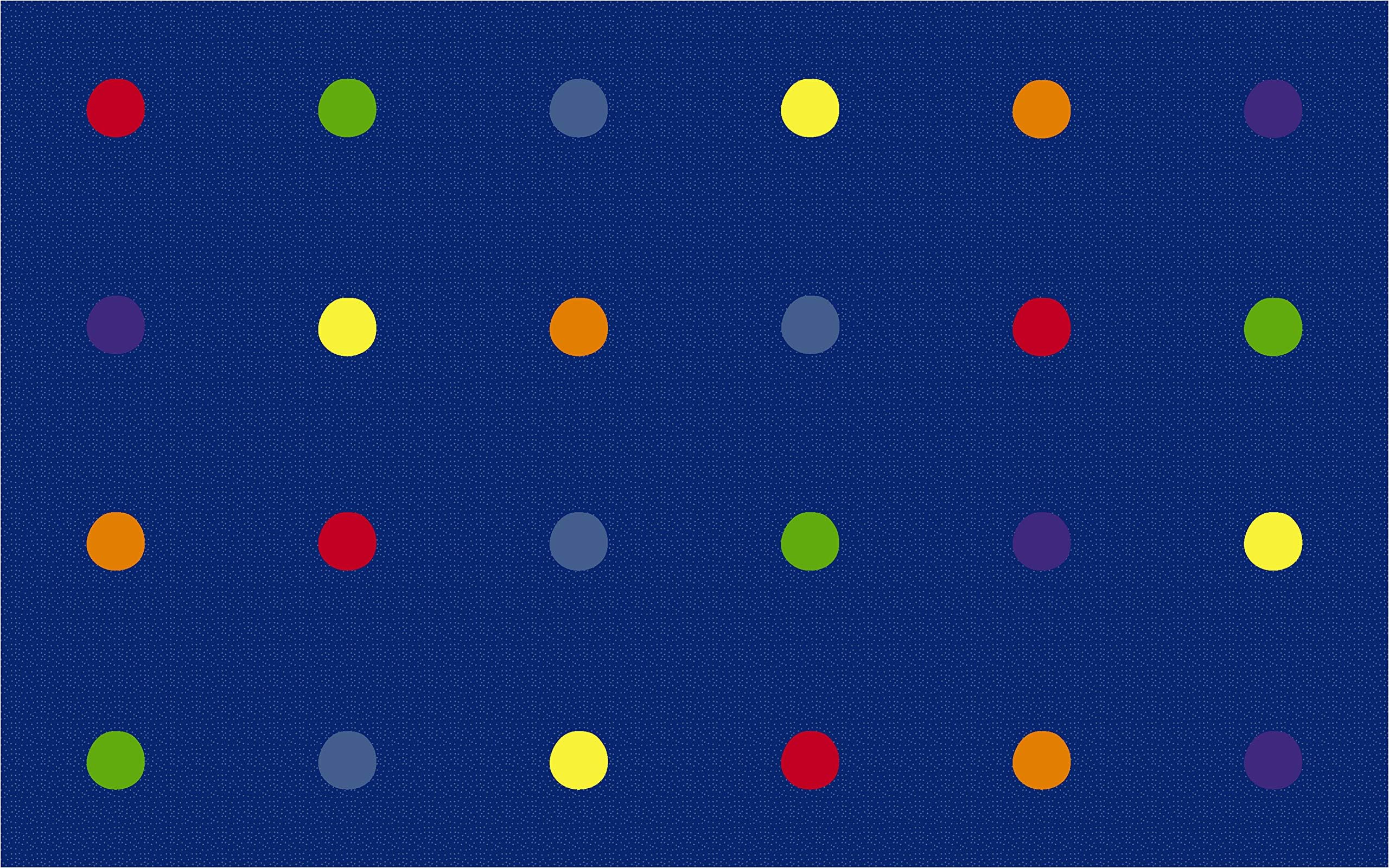 Kids Carpet On The Spot Seating Classroom Rug, 7'6" x 12' Rectangle Multi on Blue | Area Rug for Classroom | School Rugs for Children | Kids Playroom Rug