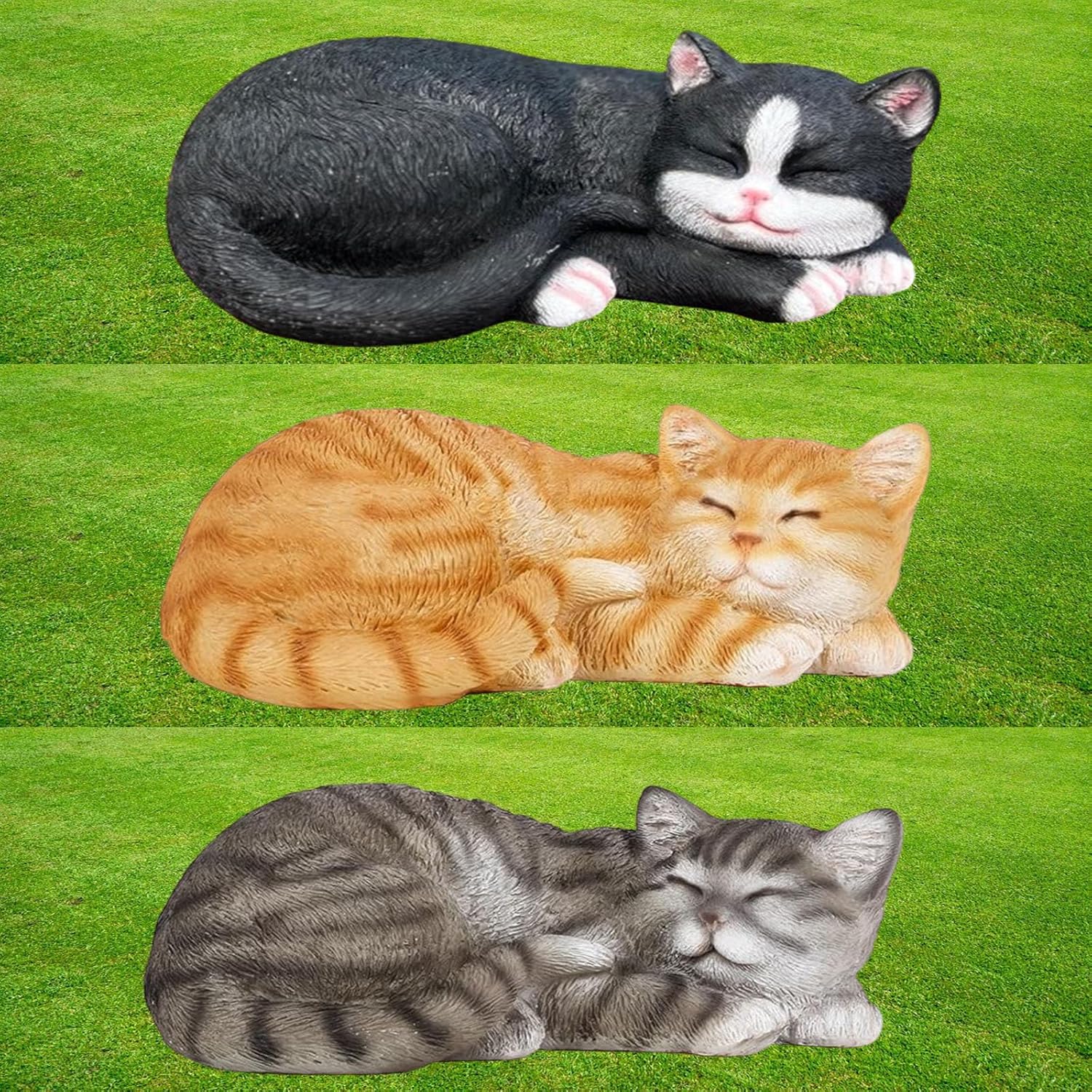 Cat Outdoor Statues for Garden Outdoor,Tuxedo Cat Resin Realistic Cat Sculptures Outdoor Decor for Patio,Lawn, Yard ,Terrace, Porch,Indoor Decor ,Cat Lover Present,Sleeping Cat Statue - Image 6