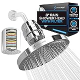 SparkPod Luxury Filtered Shower Head Set 23 Stage Shower Filter - Reduces Chlorine and Heavy Metals - High Pressure Showerhead Filter (8' Round, Luxury Polished Chrome) 8 Inch Round 1. Luxury Polished Chrome 8 Inch Round