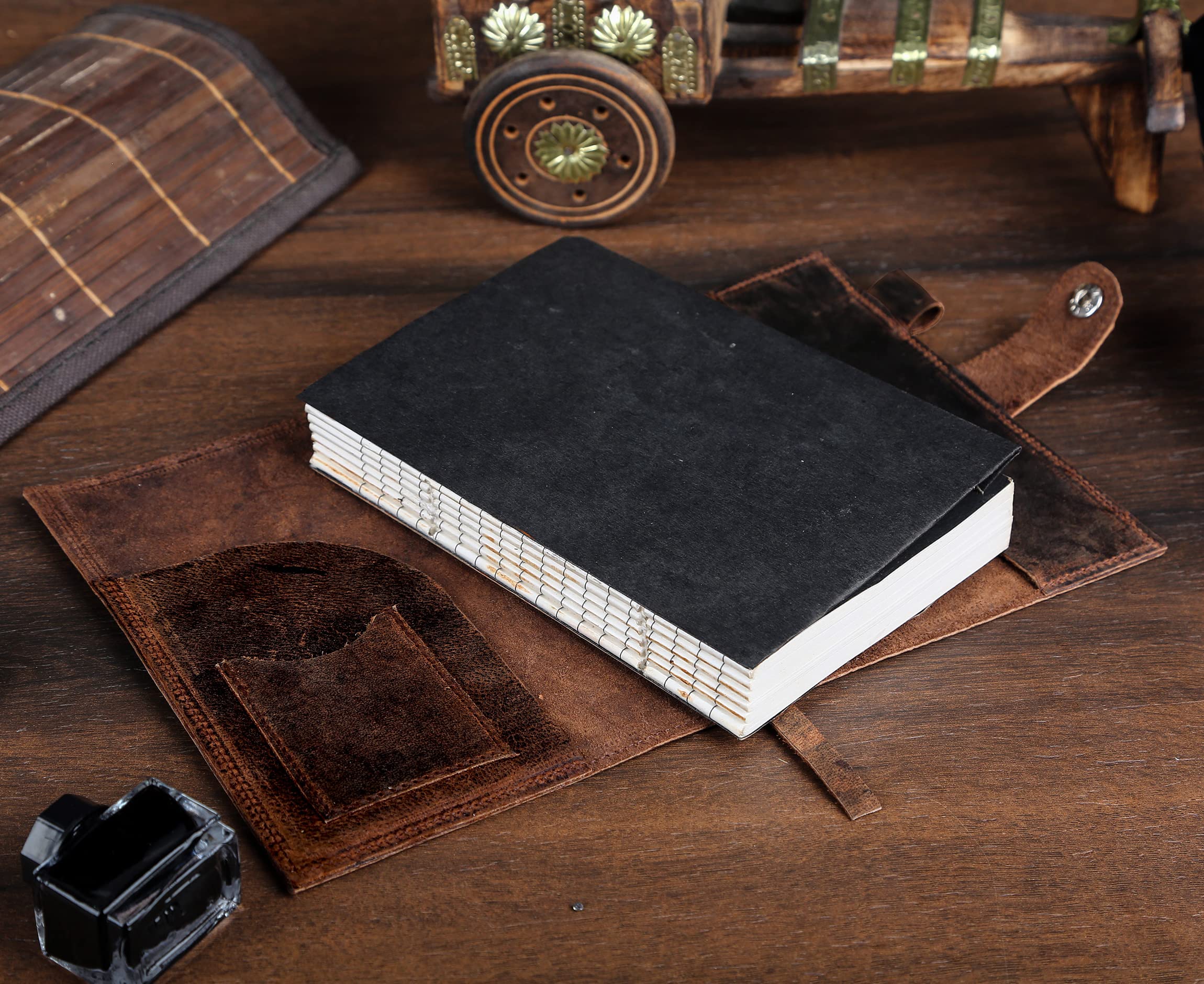 Leder-Tagebuch für Männer und Frauen – Premium nachfüllbar liniert Kompass Leder Notizbuch mit Stift, Münze & Stift Schlitz, Leder Lesezeichen – Tagebücher zum Schreiben – Reisetagebuch – Tagebuch –