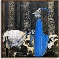 Vista 9 de John Bauer - Lienzo con marco flotante cuadrado, ilustración de cuento de hadas, un caballero montando en un caballo, 16 x 16 pulgadas