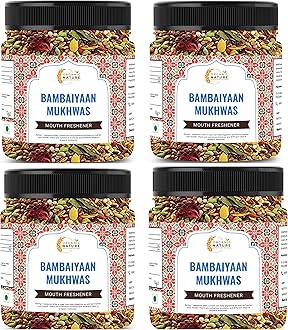Organic Nature Homemade Bambaiya Mukhwas Mouth Freshener (Jar Pack) (1200 Grams (Pack of 4 of 300 Grams))