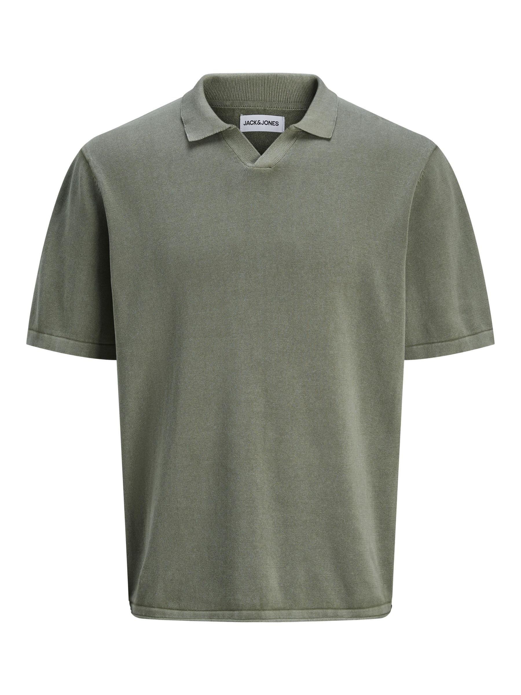 JACK & JONES JJELEO Knit Polo SS SN, Agave Green, L