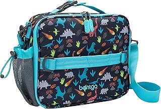 BentgoÂ® Kids Lunch Bag - Durable, Double Insulated, Water-Resistant Fabric, Interior & Exterior Zippered Pockets, Water Bottle Holder - Ideal for Children 3+ (Dinosaur)
