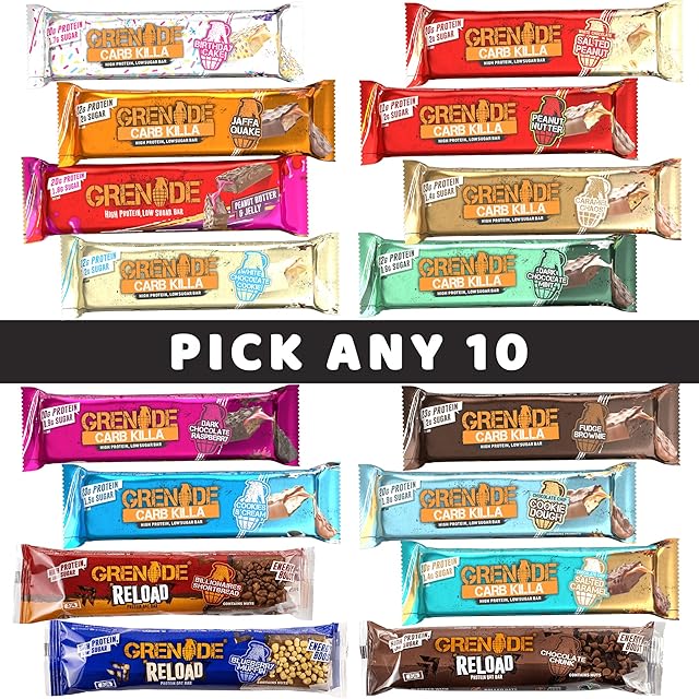 Grenade Carb Killa Pick any 10 High Protein and Low Carb Bars