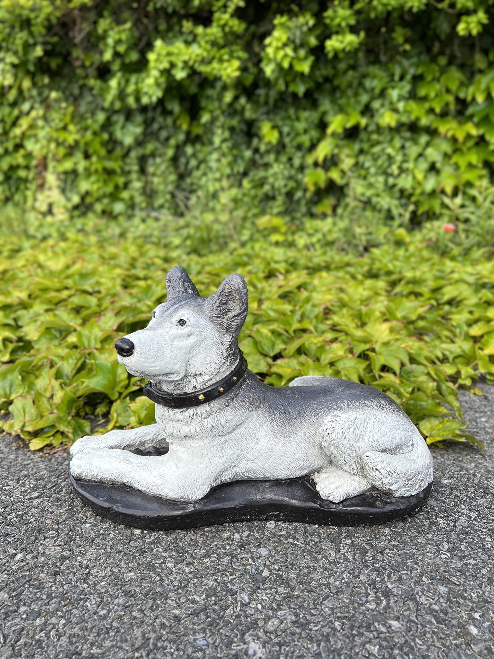Animali Natalizi Renne Statua Cane Pastore Tedesco Resina - Decorazione Da Giardino Per Esterni 15x29 Cm Ornamento Giardino Resina - Foto 7