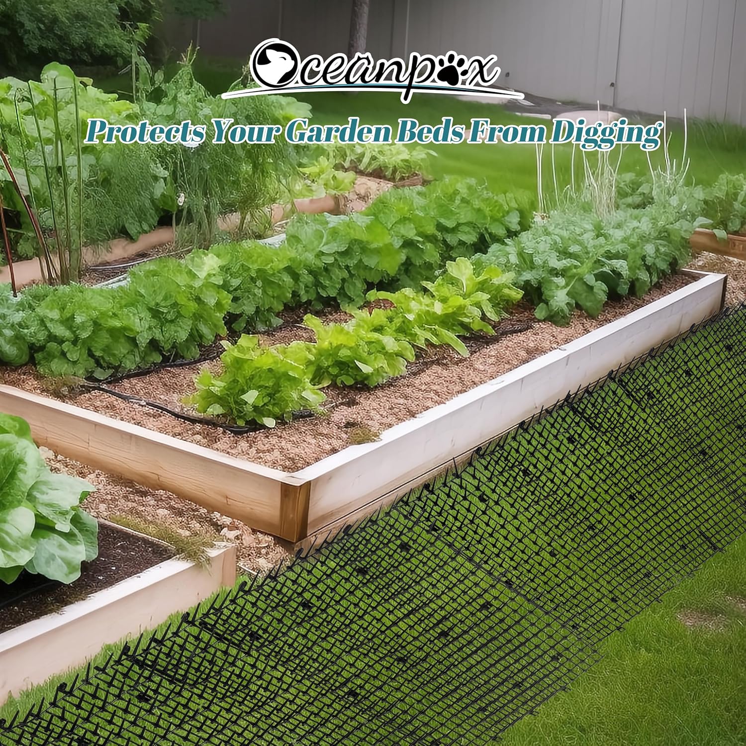 2 Pack 6.5ft Cat Scat Mat with Soft Spikes, 13ft Humane Indoor/Outdoor Cat Deterrent Strips for Garden Borders, Countertops & Furniture, 78" x 11" Each