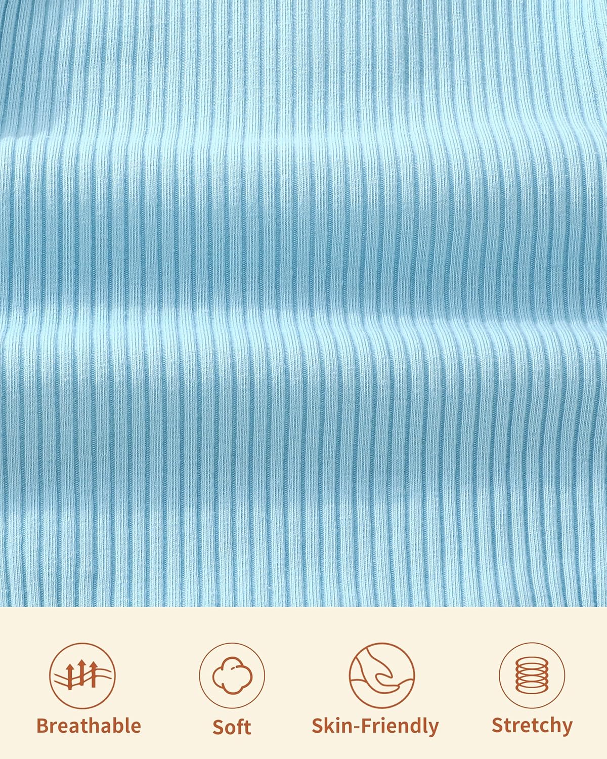 Newborn Baby Boy Clothes Toddler Ribbed Knit Cotton Long Sleeve Romper Long Pant Preemie Solid Color Outfits - Image 6