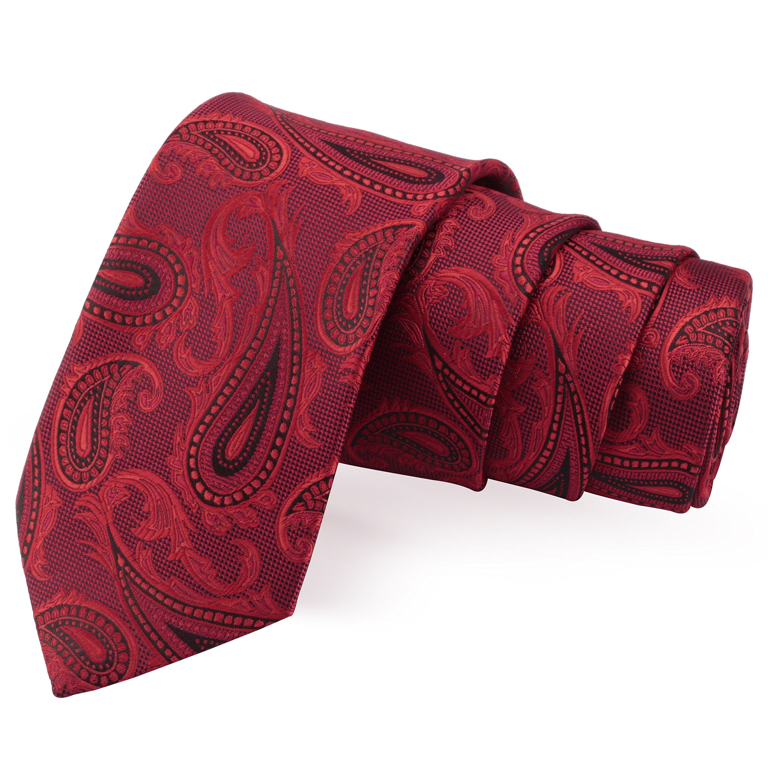 peluche Graceful Magenta & Red & Black Colored Microfiber Necktie for Men-picture-25