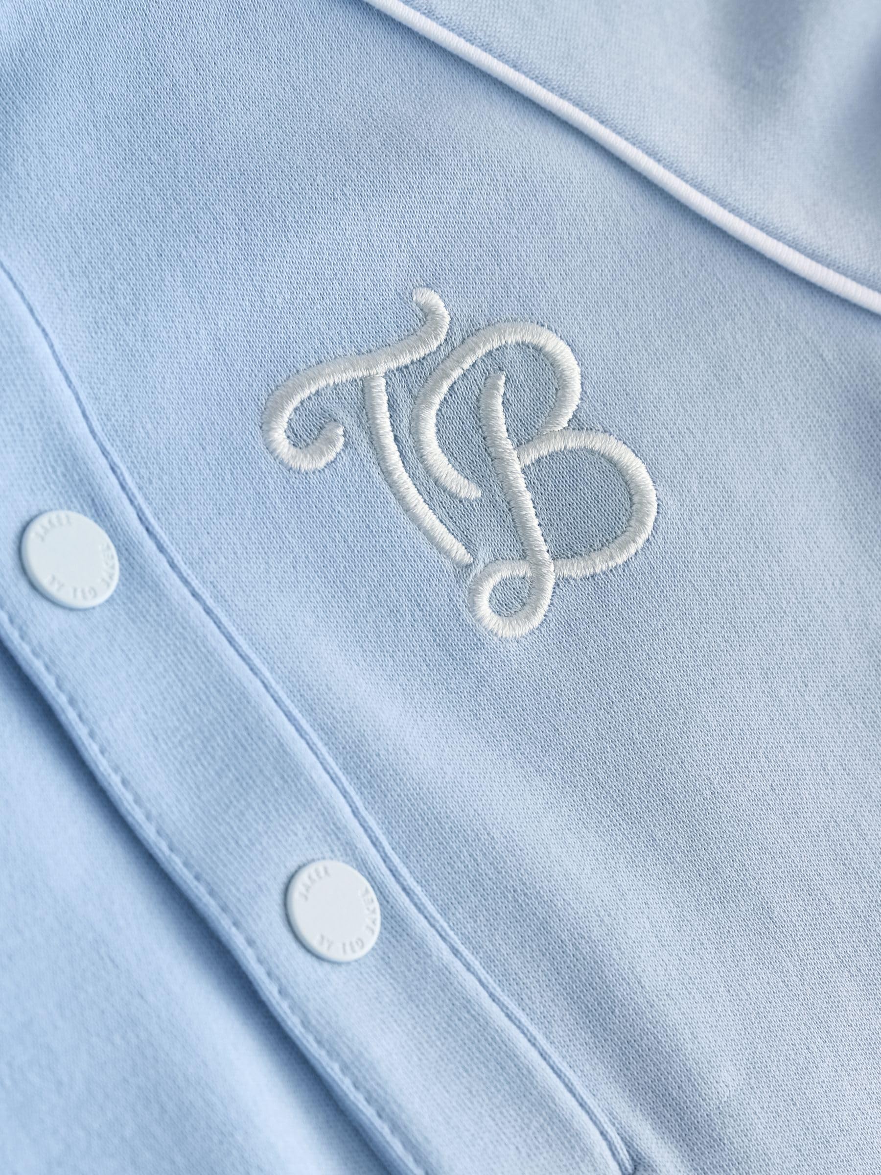 Noworodki chłopcy Zestaw 2 pajacyków w kolorze niebieskim/kamienia w stylu uniwersyteckim Baker by Ted Baker