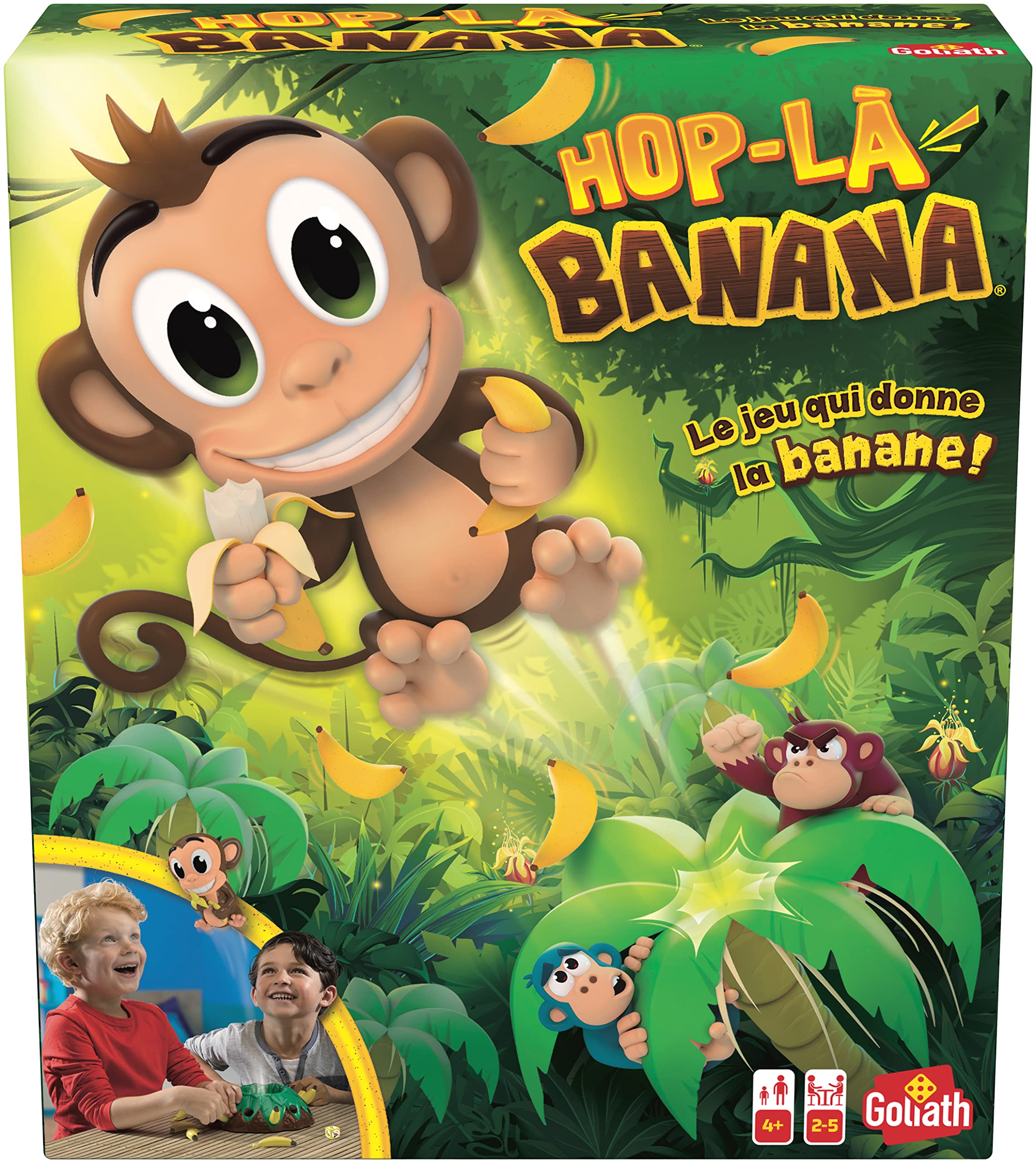 Hop La Banana - (Versione Francese) Giochi Da Tavolo, Azione, Abilità E Velocità Per Bambini Dai 4 Anni - Gioco Della Scimmia Che Salta - Da Giocare In Famiglia Da 2 A 5 Giocatori-image