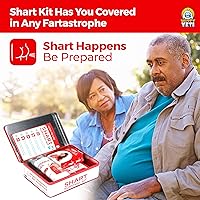 Vista 5 de Divertido kit de supervivencia Shart de Witty Yeti. El juego de regalo definitivo para broma de caca, contiene toallitas húmedas, ropa