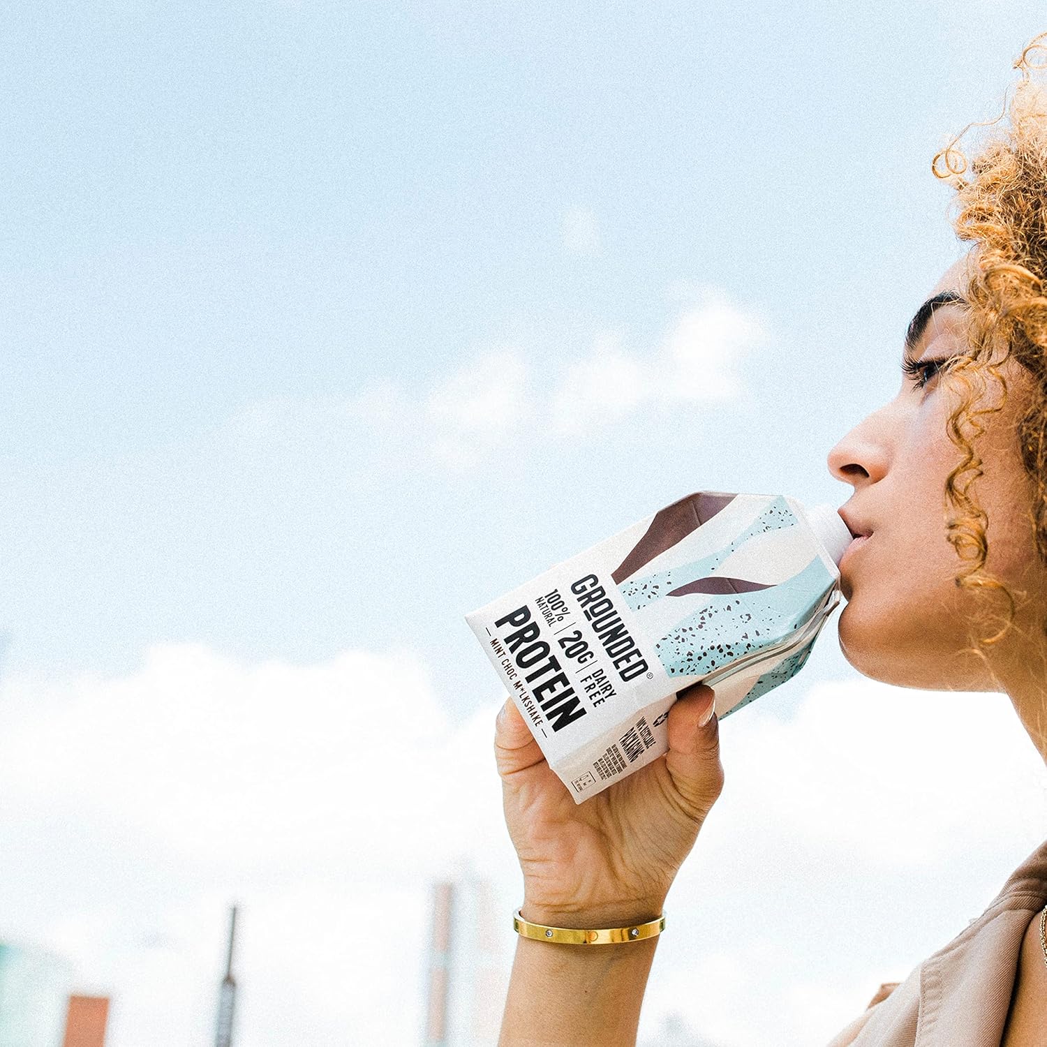 GROUNDED Mint Chocolate Plant Protein Shake 12 x 490ml Vegan, 100