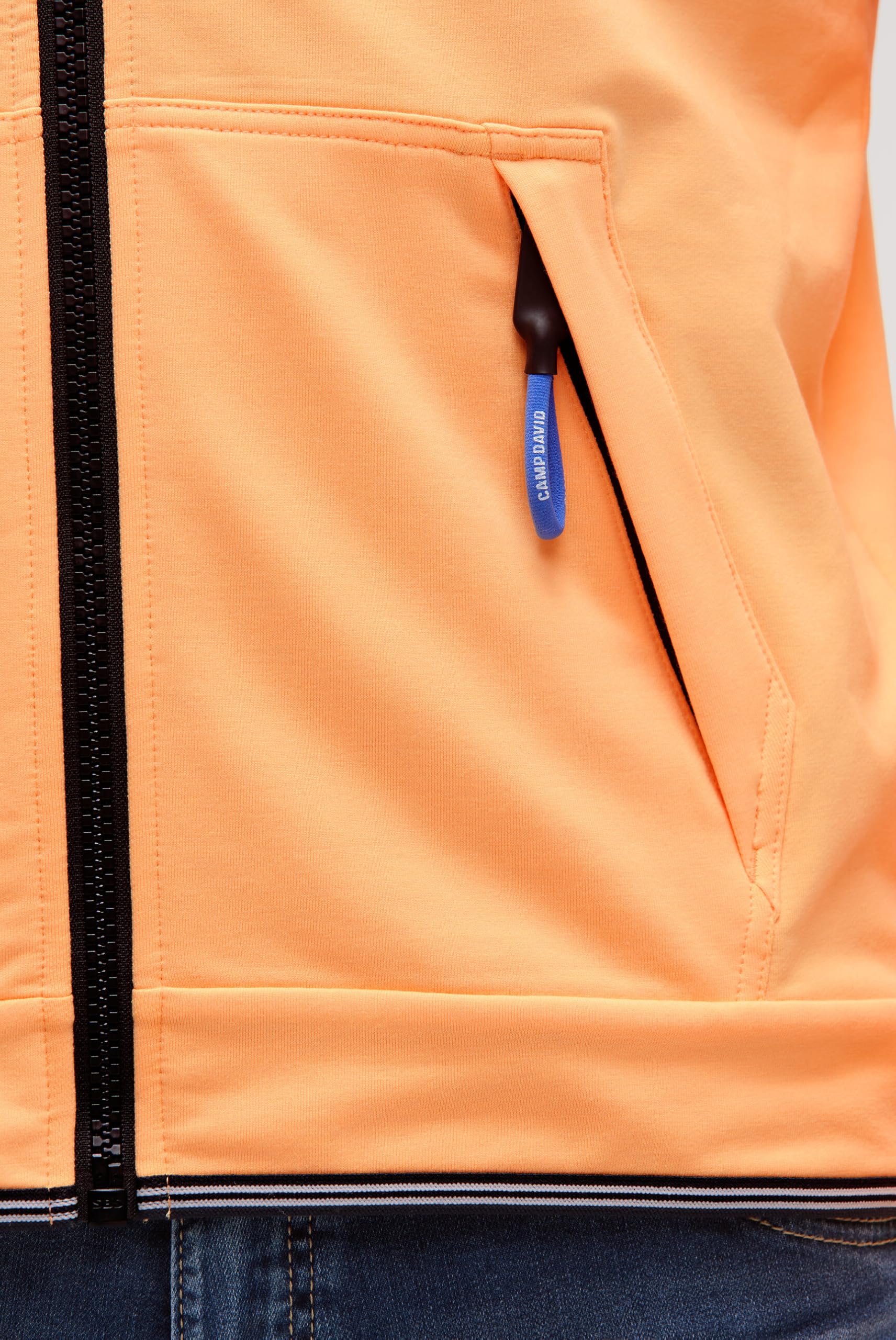 Camp David Herren Leichte Sweatjacke mit Label Prints