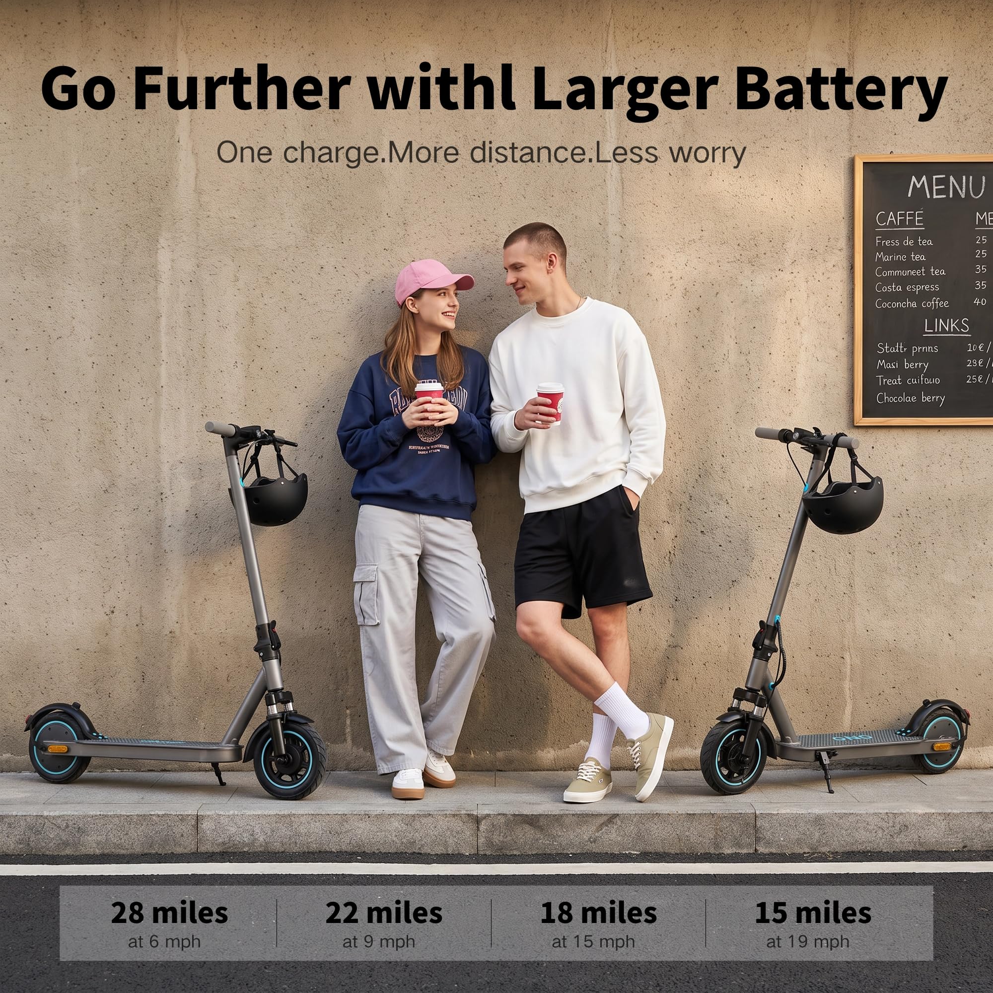 QnQ Trottinette Électriques Adulte Antivol, Moteur 500W/1500W, 8.5'' Pneu Anti-crevaison, Batterie 10.4AH, autonomie de 20 à 35 km, 3 Modes, Maximum 25km/h, Double Frein, Double Amortisseur, APP