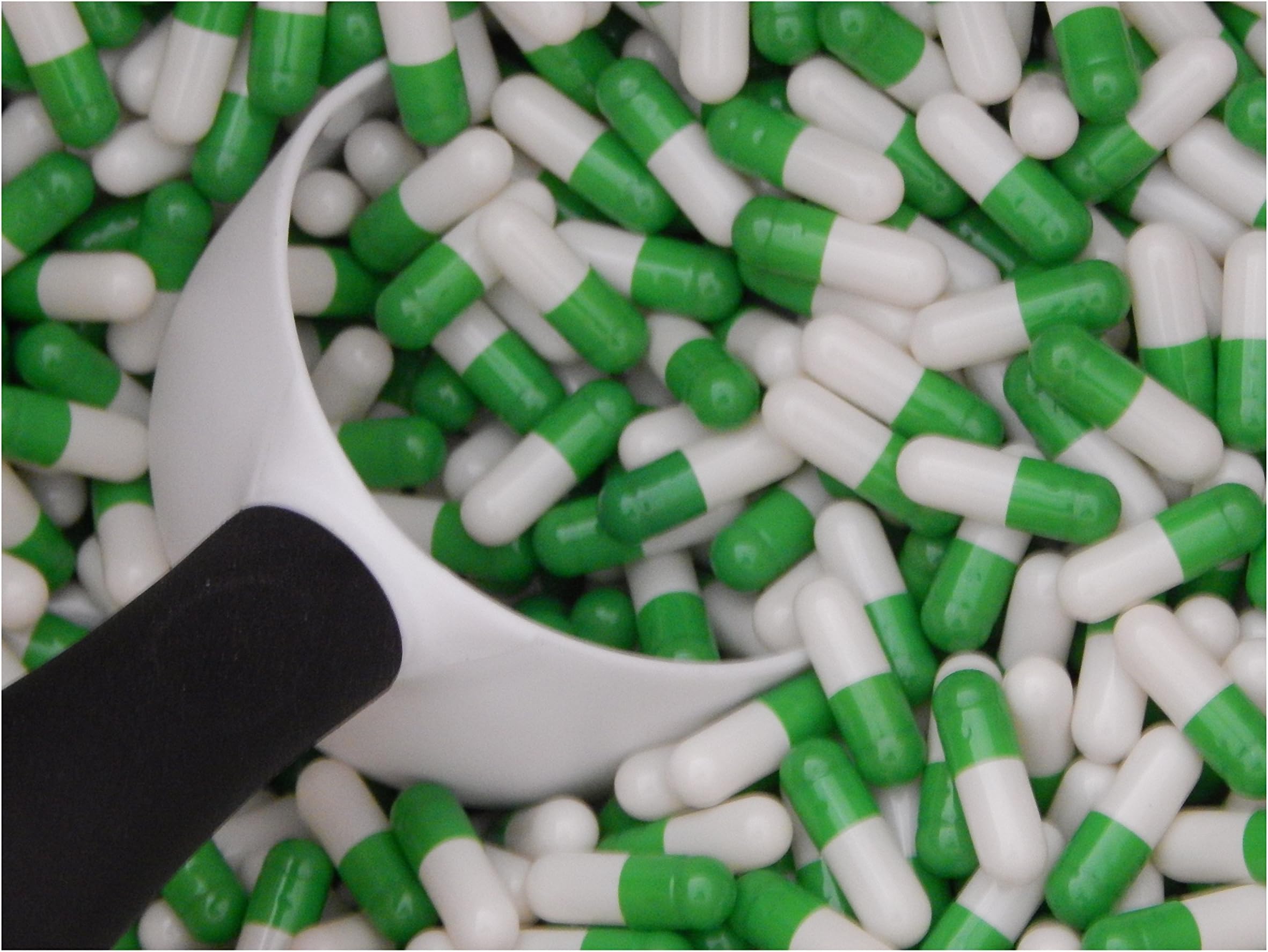 Empty Gelatin Capsules Size 0, 1000 Count, Color: Green/White