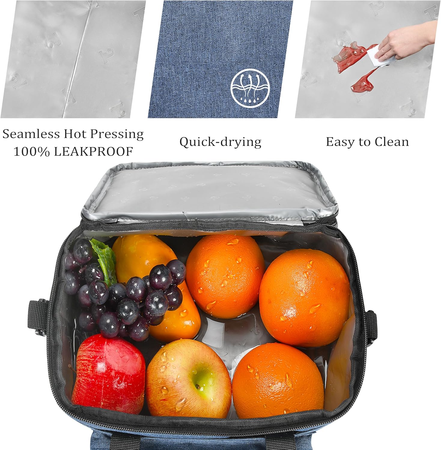 Tirrinia Expandable Lunch Bag - Double Deck Insulated Large Lunch Box for Men Women - Reusable Cooler Bag for Work, Picnic, Travel