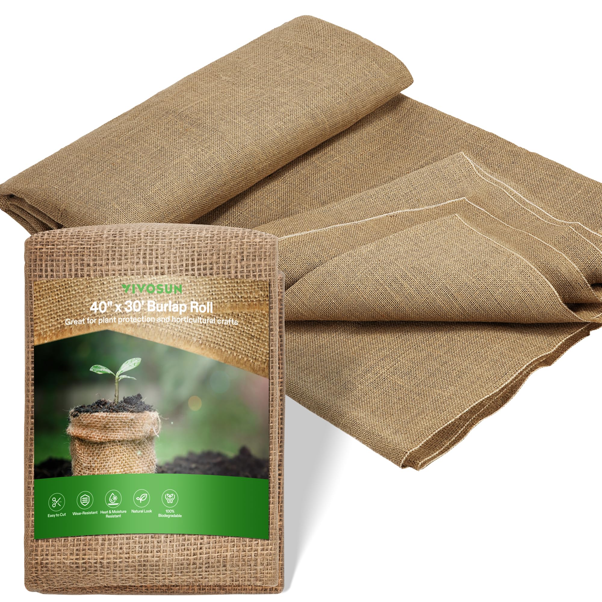 VIVOSUN 40 in x 30 ft Burlap Fabric