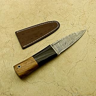 Custom Handmade Celtic Scottish - Genuine Damascus steel Sgian Dubh Dirk knife with sheath Z-186