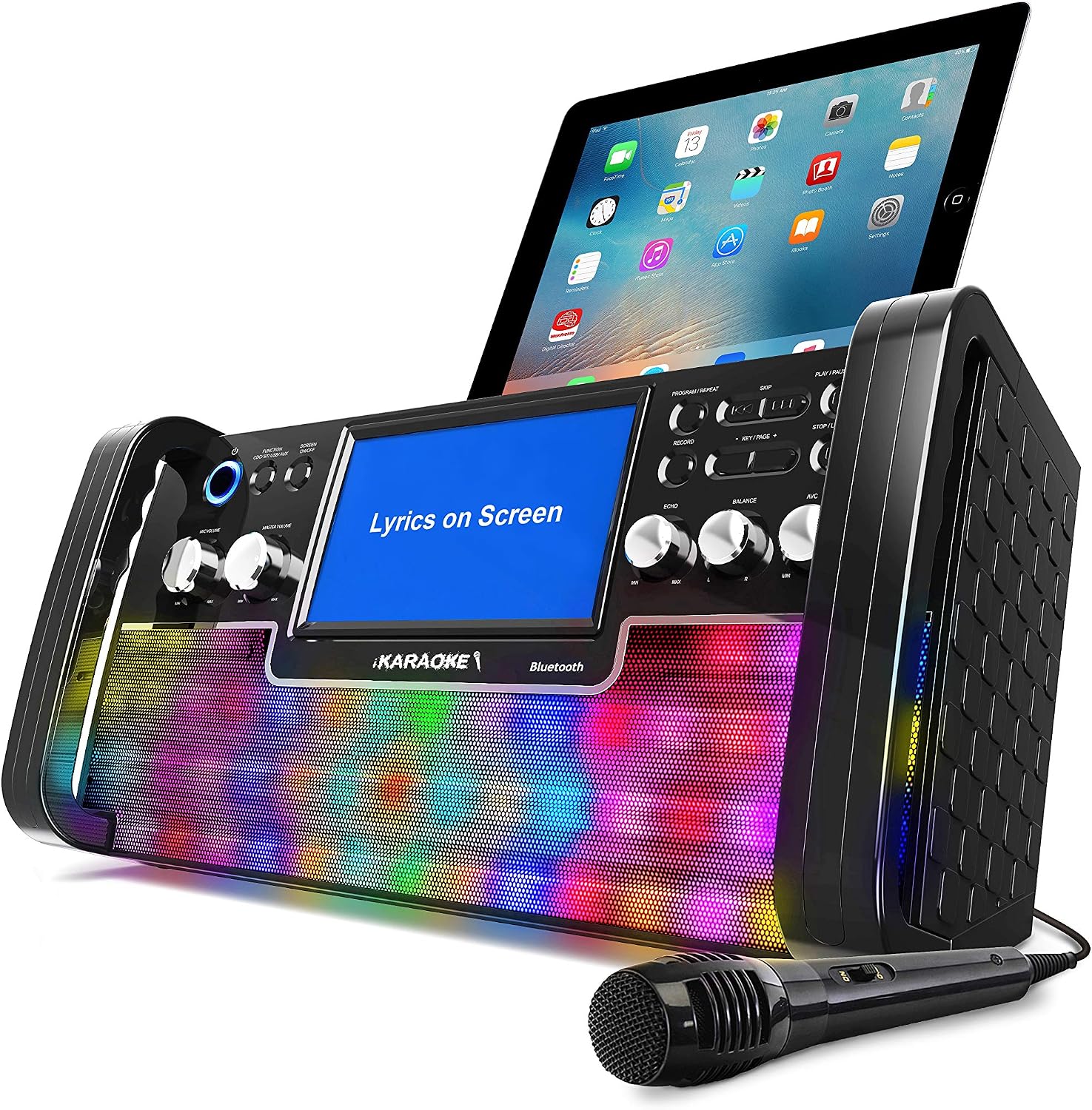 iKaraoke KS780-BT Bluetooth CD&G Karaoke System, Black