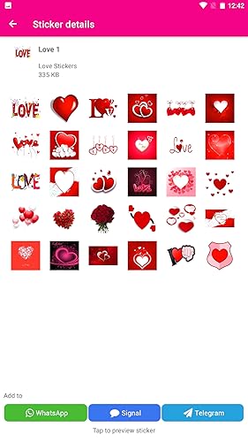 Cute & Lovely Heart Stickers For Signal, WhatsApp & Telegram | Stickers For Lovers (NO ADS)