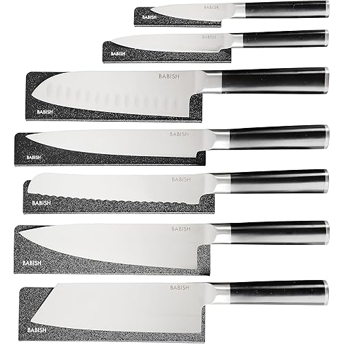 Babish High-Carbon 1.4116 German Steel 14 Piece Full Tang Forged Kitchen Knife Set W/Sheaths