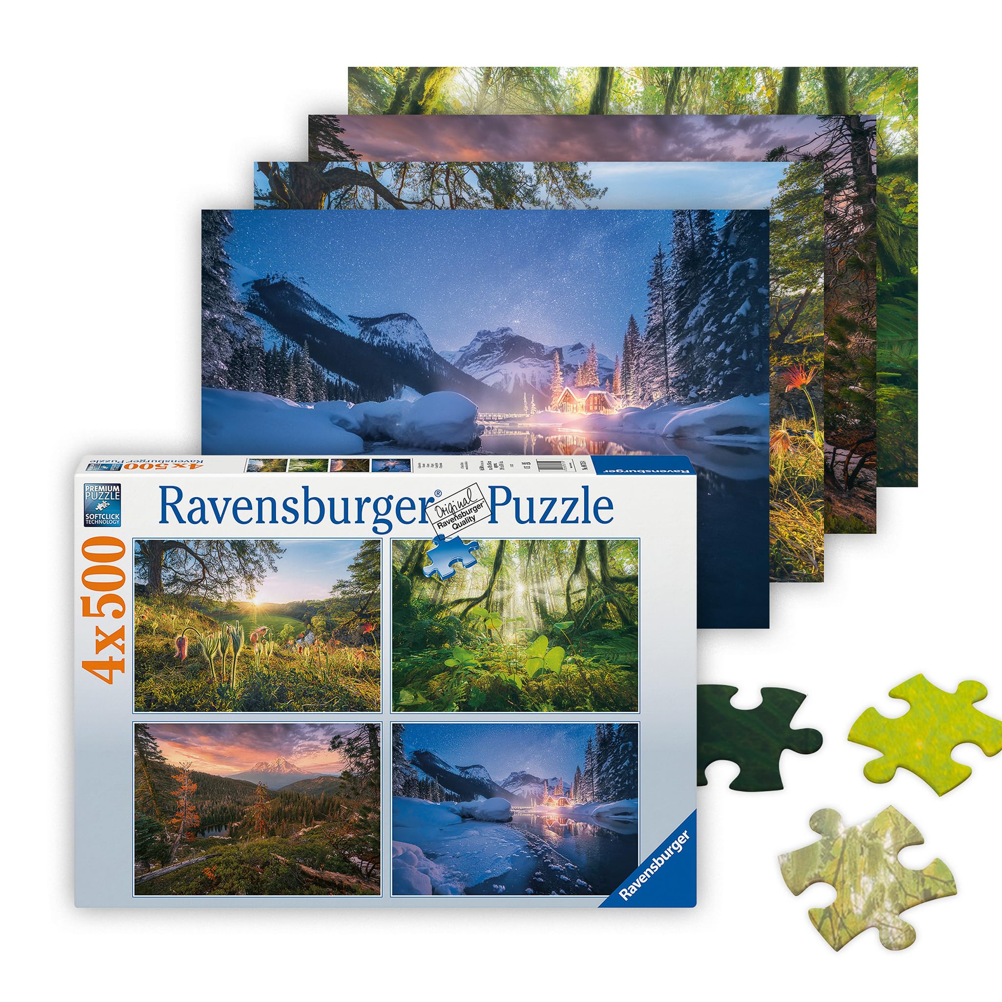 Amazon.com: Ravensburger 4 Seasons - 4 x 500 Jigsaw Puzzle