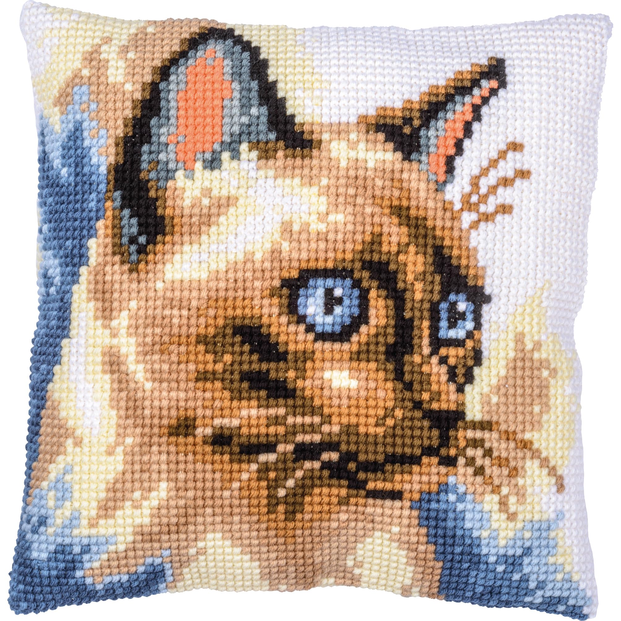 Vervaco Punto De Cruz Kit Cojin Decorativo Gato siamés Manualidades Adultos Decoracion Bordar Kit Principiantes Completo DIY Bordado Creativo Regalo ca. 40x40 cm Cross Stitch Embroidery40 x 40 cm