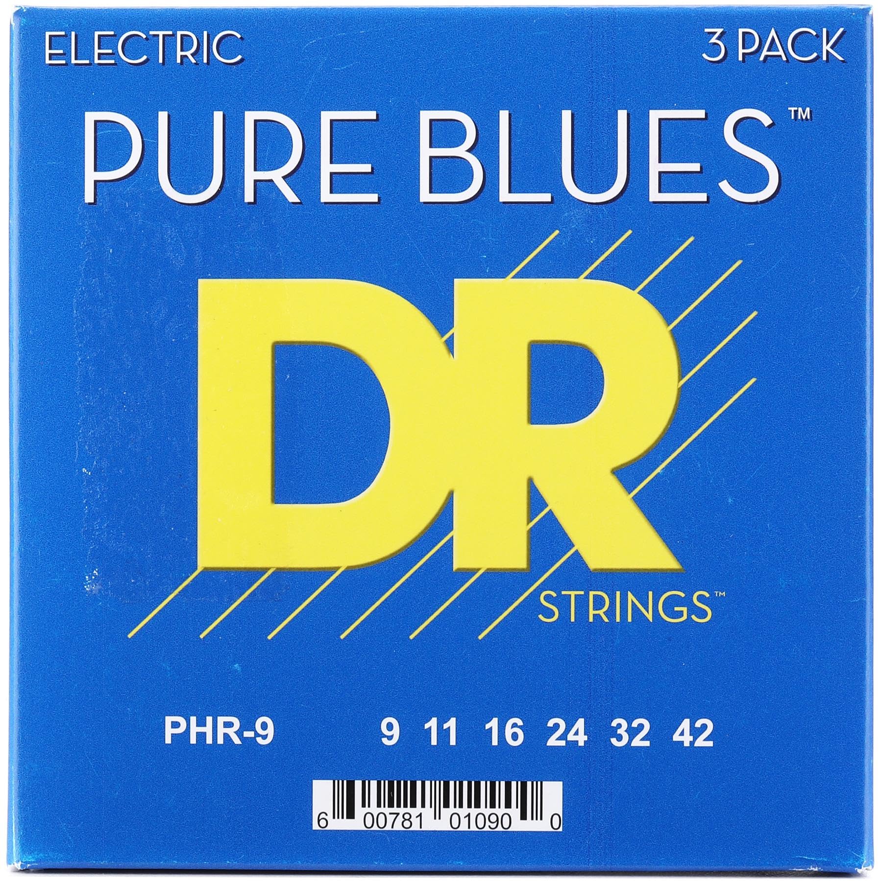 DR Strings Pure Blues Electric Guitar Strings - .009-.042, Light Gauge (3-pack)