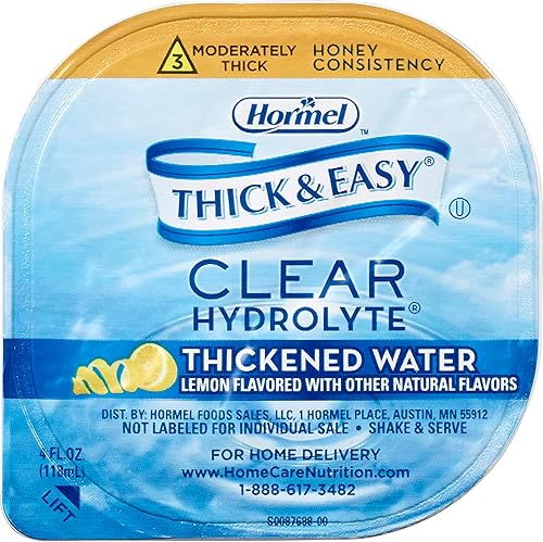 Miniatura 10 de Hormel Thick & Easy Hydrolyte Agua espesada, sabor a limón (consistencia de néctar), tazas de control de porción de 4 onzas (paquete de 24 unidades)