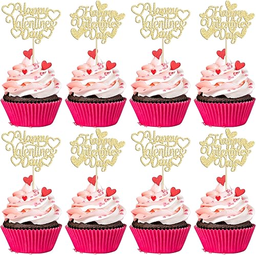 Vista 128 de 36 piezas de decoración de cupcakes para el día de San Valentín, dulce amor, San Valentín, para el día de San Valentín, fiesta de cumpleaños