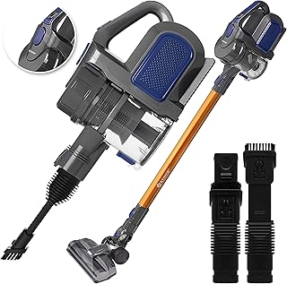 KESSER® 2in1 Zyklon Akku Staubsauger Handstaubsauger | Beutel- kabelloser | Betriebszeit bis 55 Min | Elektrobürste | Lith...