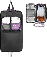 Meesyn Insulated Feeding Tube Pump Organizer Bag: 3-Layer Thermal Design, Detachable Cooling Pocket, Fits 500-1200ml Formulas for G/J/GJ Tubes (Black)