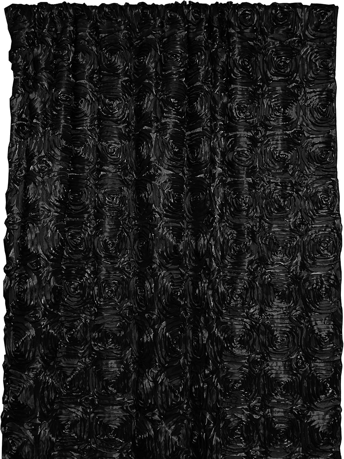 lovemyfabric Floral Rosette Flower Textured Curtain Panel 54 Inch Wide/Wedding/Photography/Backdrop/Window Treatment/Window Curtain (96" Long, Red)