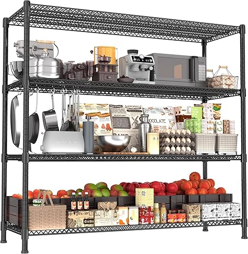 Miniatura 16 de GIOTORENT Unidades de Estantería Metálica de Pie de 5 Niveles, Estante de Alambre de Altura Ajustable Rack de Exhibición para Lavandería Baño Cocina