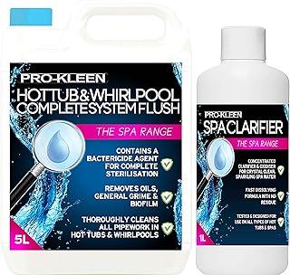 Pro-Kleen 5 Litre Hot Tub & Whirlpool Complete System Flush with 1 Litre of Pro-Kleen Spa Clarifier Chemical