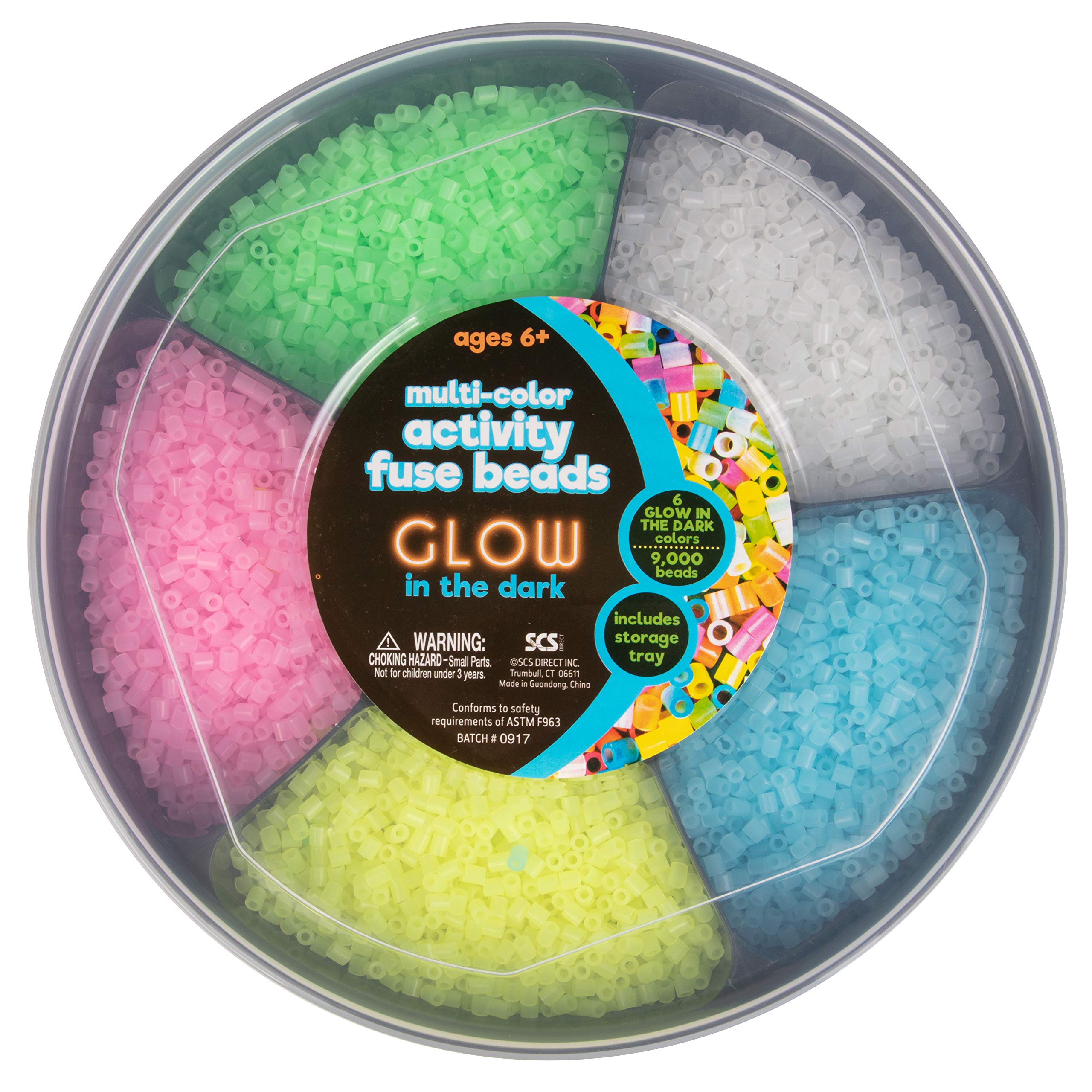 9,000 Glow in The Dark Fuse Beads Set (6 Unique Colors) in Case and