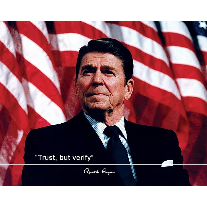 Buy Ronald Reagan Poster Photo Picture Framed Quote Trust, but Verify
