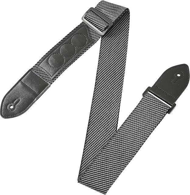 Amazon Basics Adjustable Guitar Strap For Electric/Acoustic Guitar/Bass - Includes 3 Pick Holders - Black