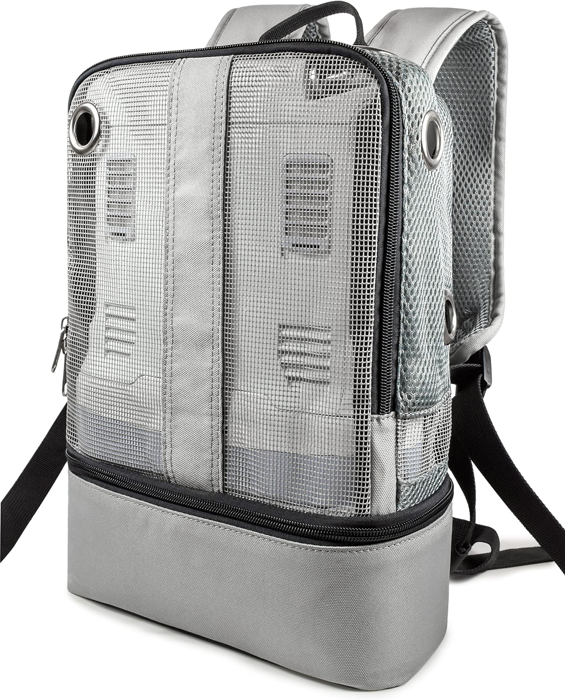 O2TOTES Mesh Backpack for Oxygen Concentrator Fits: Inogen One G3, Inogen One G5, Caire Freestyle Comfort, Respironics SimplyGo Mini (Fits: Respironics SimplyGo Mini & Caire Freestyle)