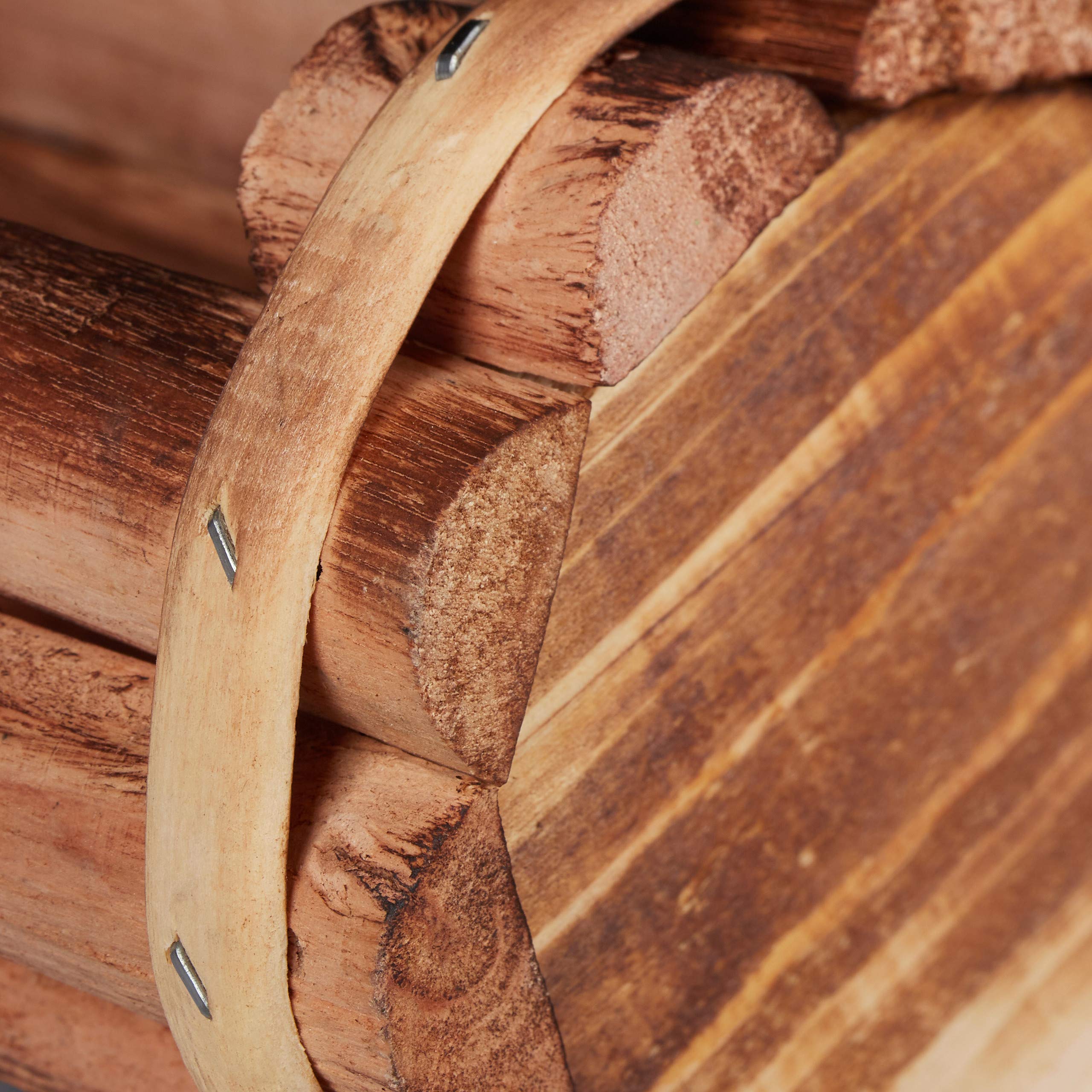 Relaxdays Vasi in Legno, Set 2 Contenitori Carriola & Mezza Botte Portafiori, Rustico, Fioriera Giardinaggio, Naturale