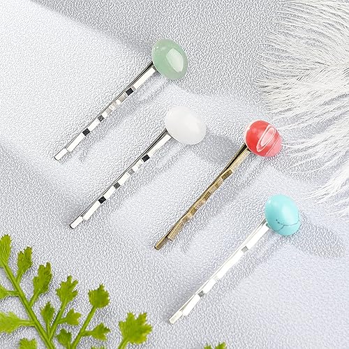 Miniatura 6 de PandaHall - 48 piezas de 24 estilos de 0.551 in x 0.394 in, cabujón de piedras preciosas ovaladas con parte trasera plana, piedras preciosas de