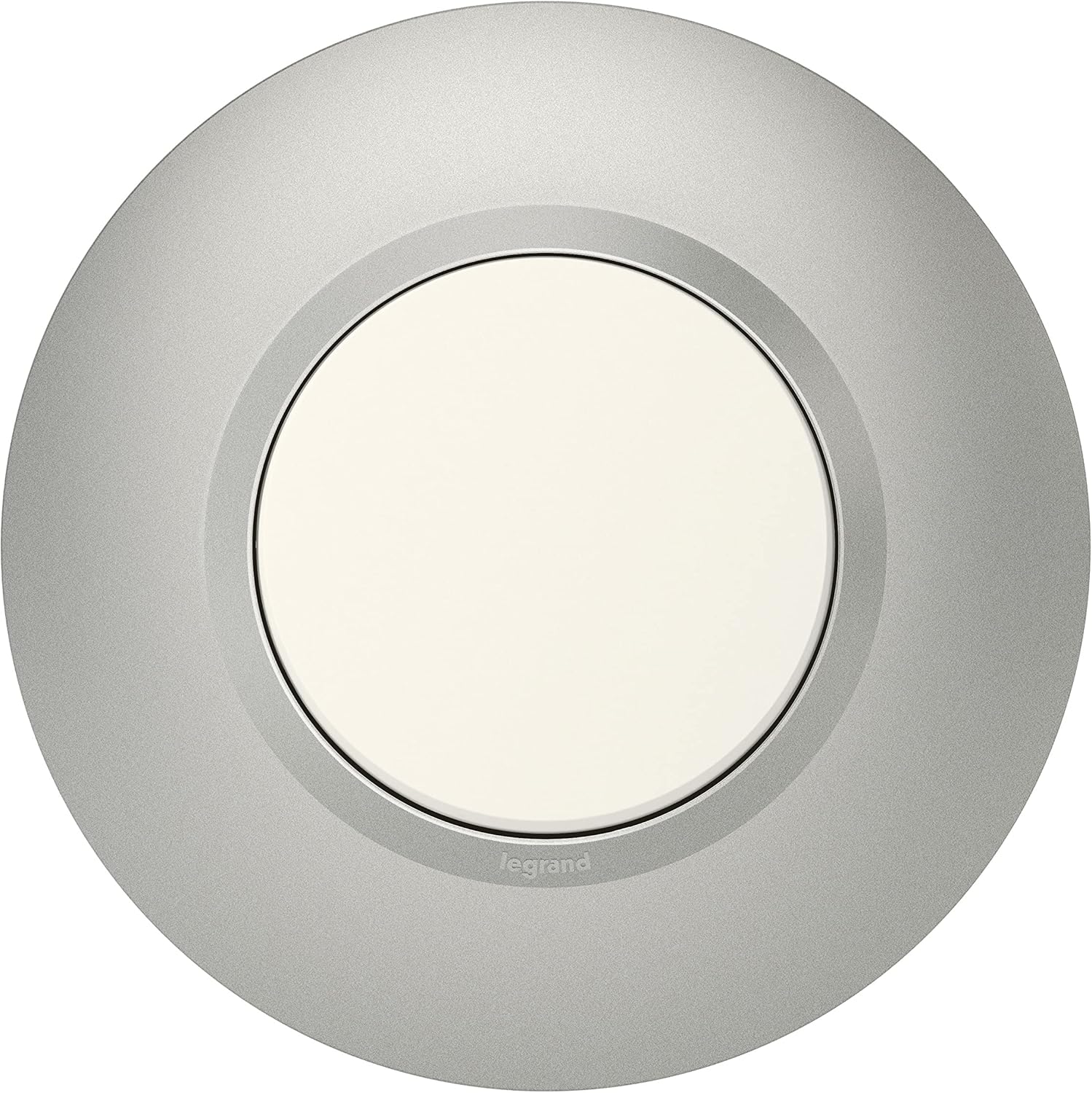 Legrand Dooxie LEG600975 PL 1P Decorative Plate Round with 1 Hole Aluminium Effect