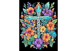 Cross Flowers DIY Diamond Painting Kit Perfect for Adults and Beginners